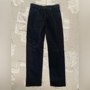Free People Black Wide Leg Jeans